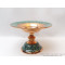 Turquoise Stone & Copper Candy/Nut Pedestal Bowl Dish - HTI2011