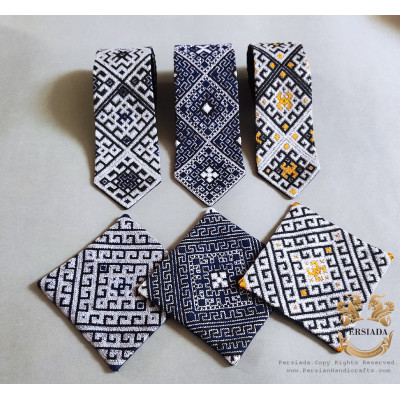 Tie Pocket Handkerchief Set | Balouch Needlework | PHW2003