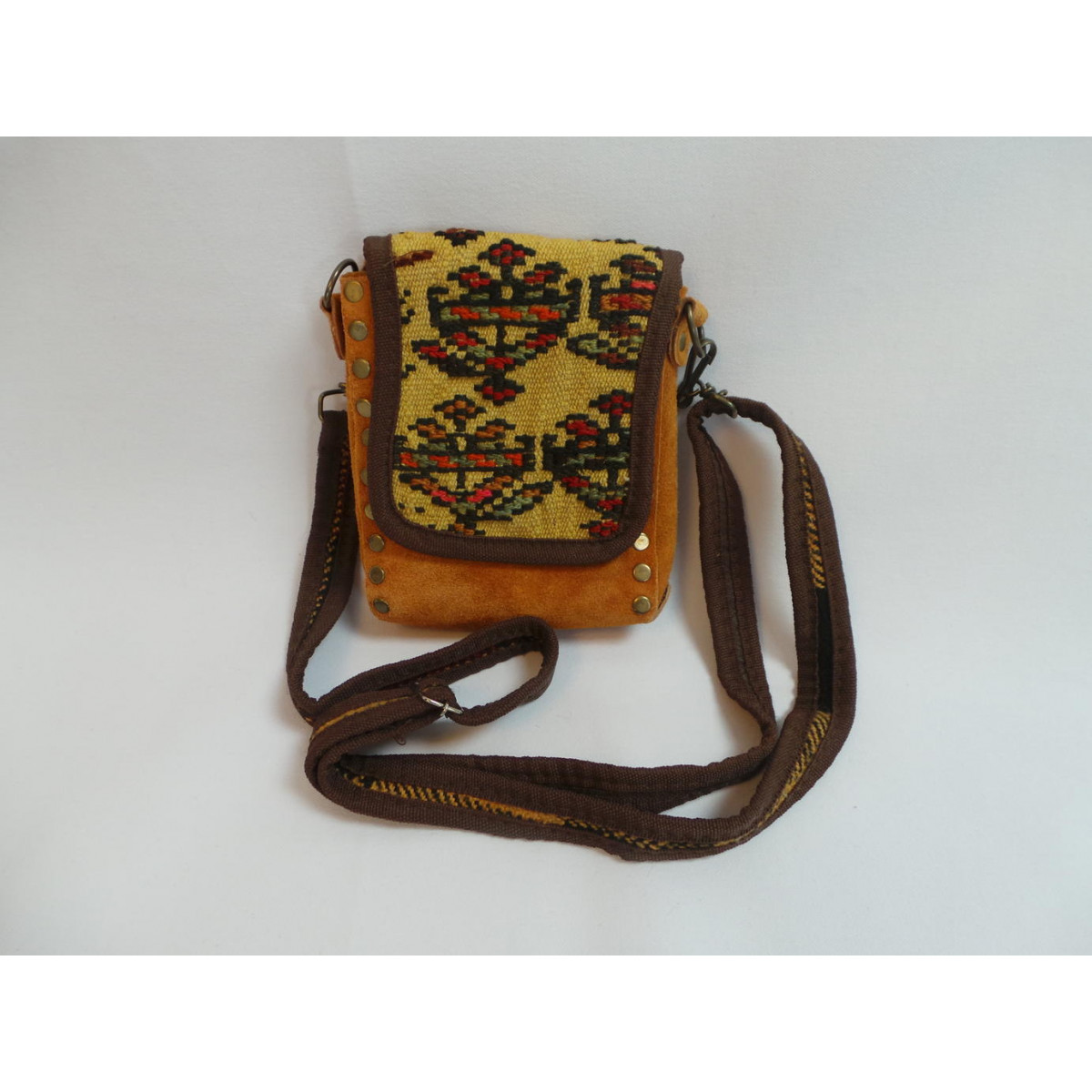 Shoulder / Saddle Leather & Kilim Handmade Bag - HPW3001-Persian Handicrafts