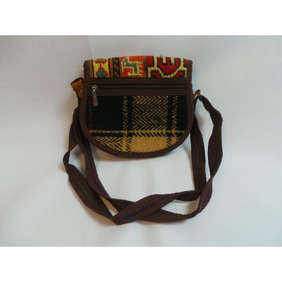 Shoulder / Saddle Leather & Kilim Handmade Bag - HPW3002