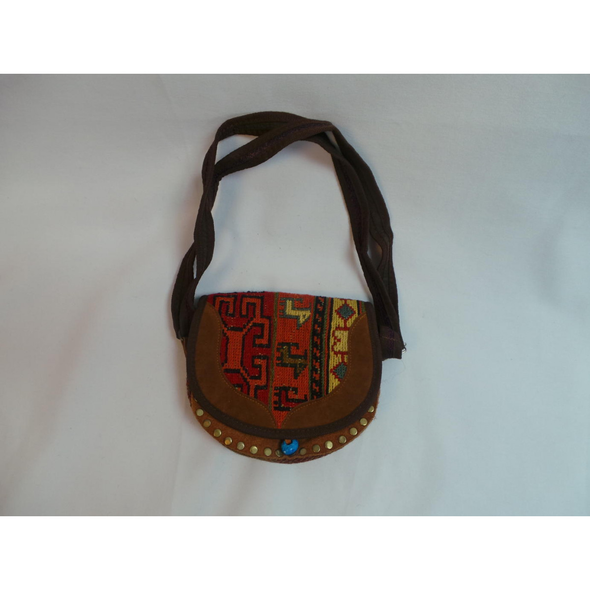 Shoulder / Saddle Leather & Kilim Handmade Bag - HPW3002-Persian Handicrafts