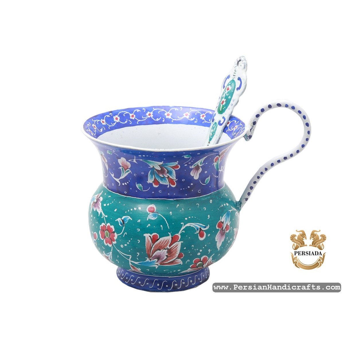 Handpainted White Color Copper Turkish Tea Pot