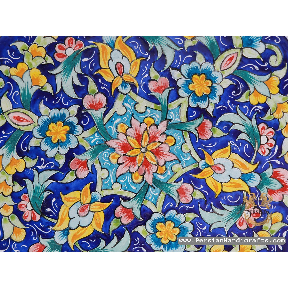 Wall Plate | Hand Painted Enamel Minakari | HE7103-Persian Handicrafts