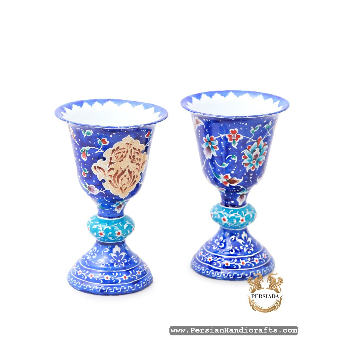 Mirror Candlestick | Hand Painted Enamel Minakari | HE7105-Persian Handicrafts