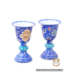 Mirror Candlestick | Hand Painted Enamel Minakari | HE7105-Persian Handicrafts