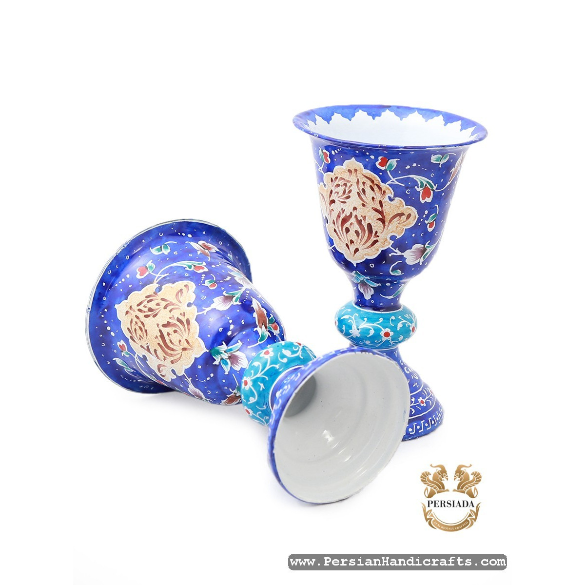 Mirror Candlestick | Hand Painted Enamel Minakari | HE7105-Persian Handicrafts