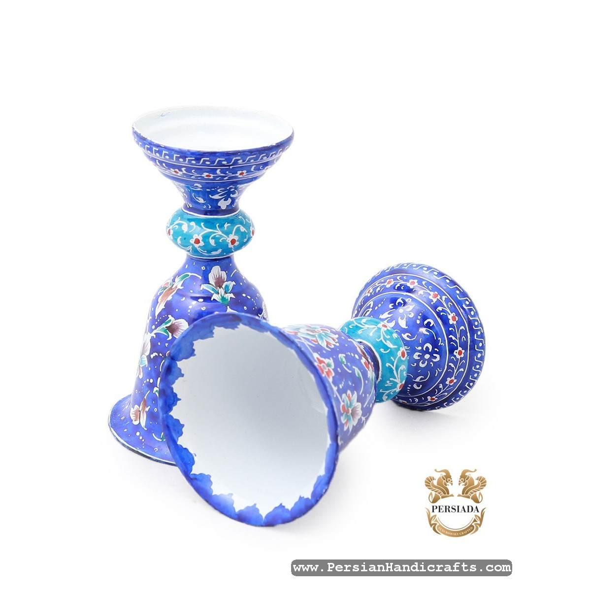 Mirror Candlestick | Hand Painted Enamel Minakari | HE7105-Persian Handicrafts