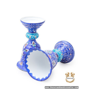 Mirror Candlestick | Hand Painted Enamel Minakari | HE7105-Persian Handicrafts