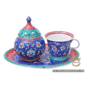 Tea Sugar Set | Hand Painted Enamel Minakari | HE7109-Persian Handicrafts