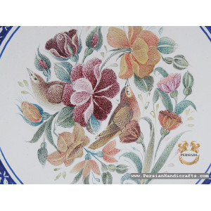 Wall Plate | Flower & Bird Enamel Minakari | HE7114 | Persiada
