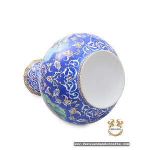 Flower Vase | Rostams Seven Labours Minakari | HE7117-Persian Handicrafts