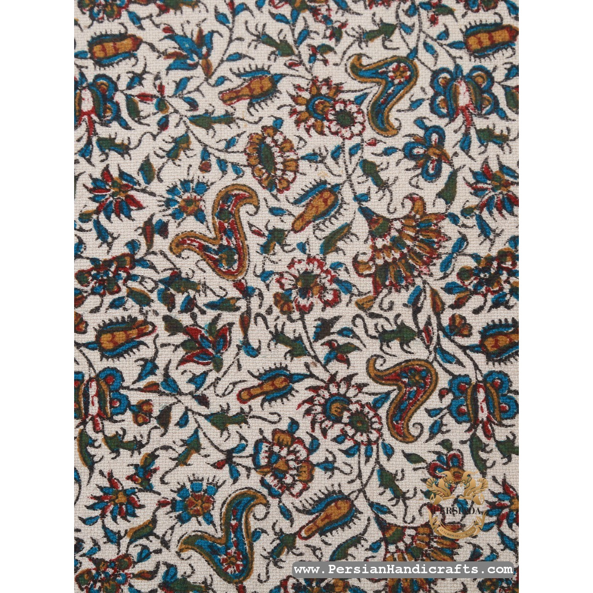 Square Tablecloth | Hand Printed Ghalamkar | HGH7101-Persian Handicrafts