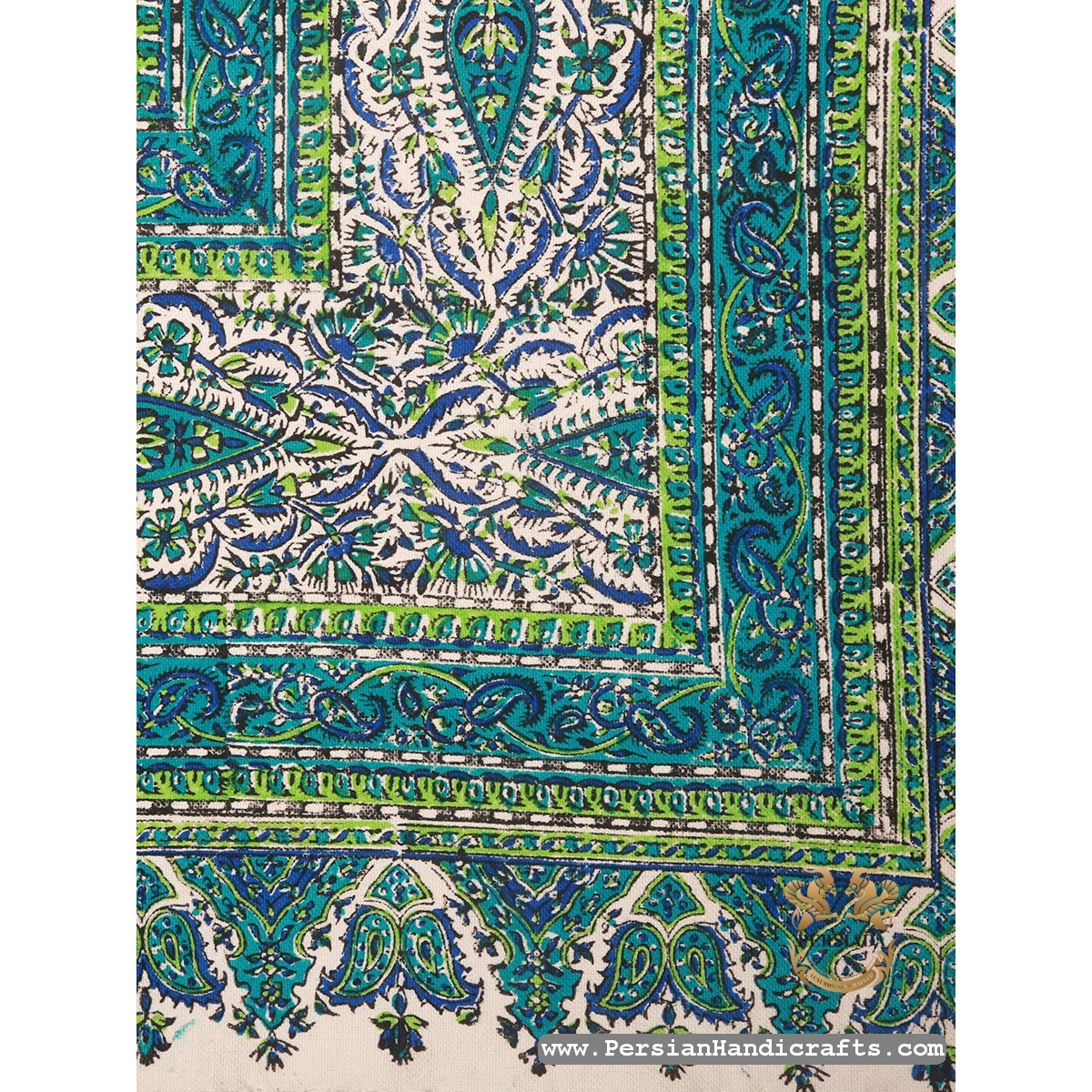 Square Tablecloth | Hand Printed Ghalamkar | HGH7102-Persian Handicrafts
