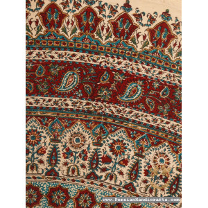 Round Tablecloth | Hand Printed Ghalamkar | HGH7105-Persian Handicrafts