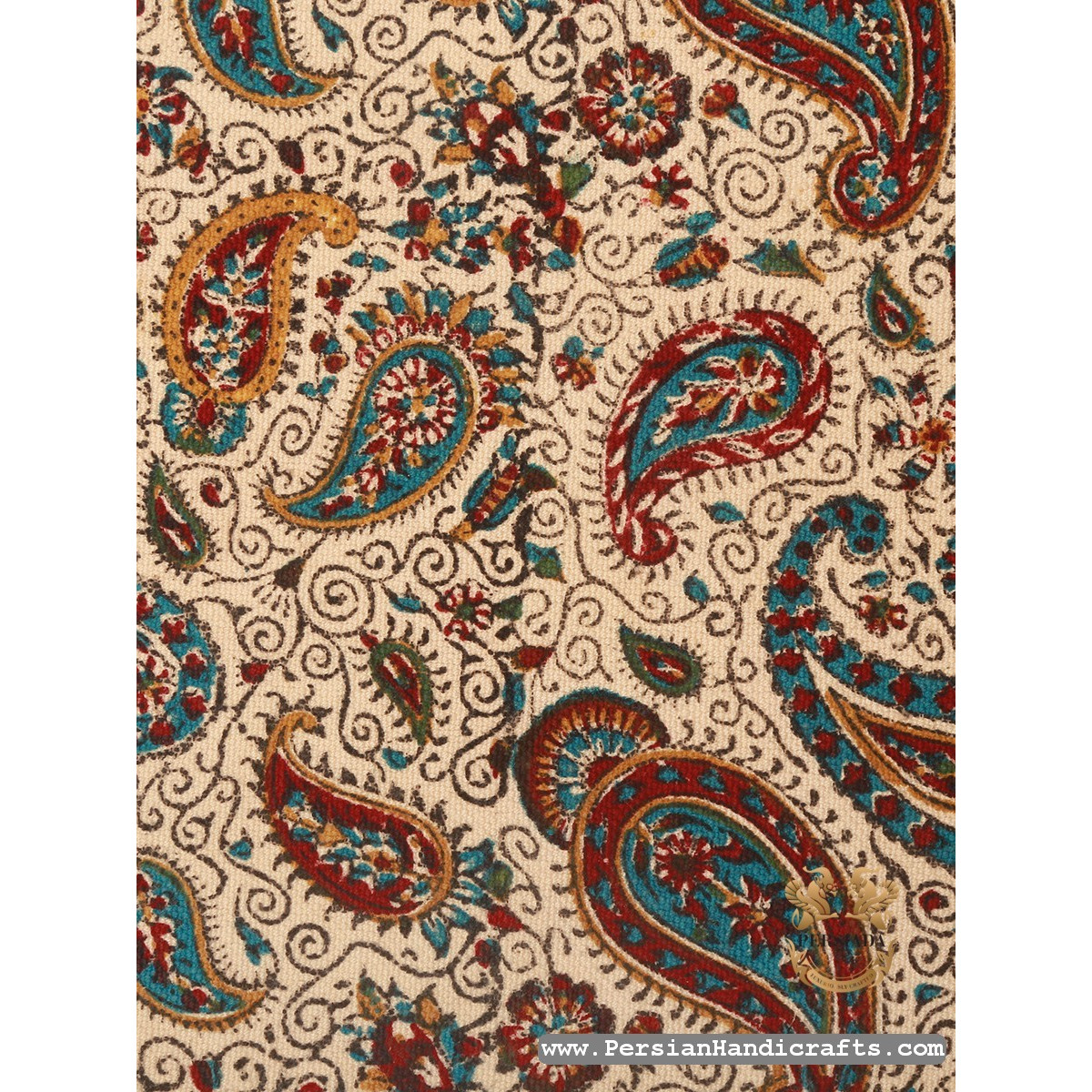 Round Tablecloth | Hand Printed Ghalamkar | HGH7105-Persian Handicrafts