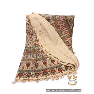 Round Tablecloth | Hand Printed Ghalamkar | HGH7106-Persian Handicrafts