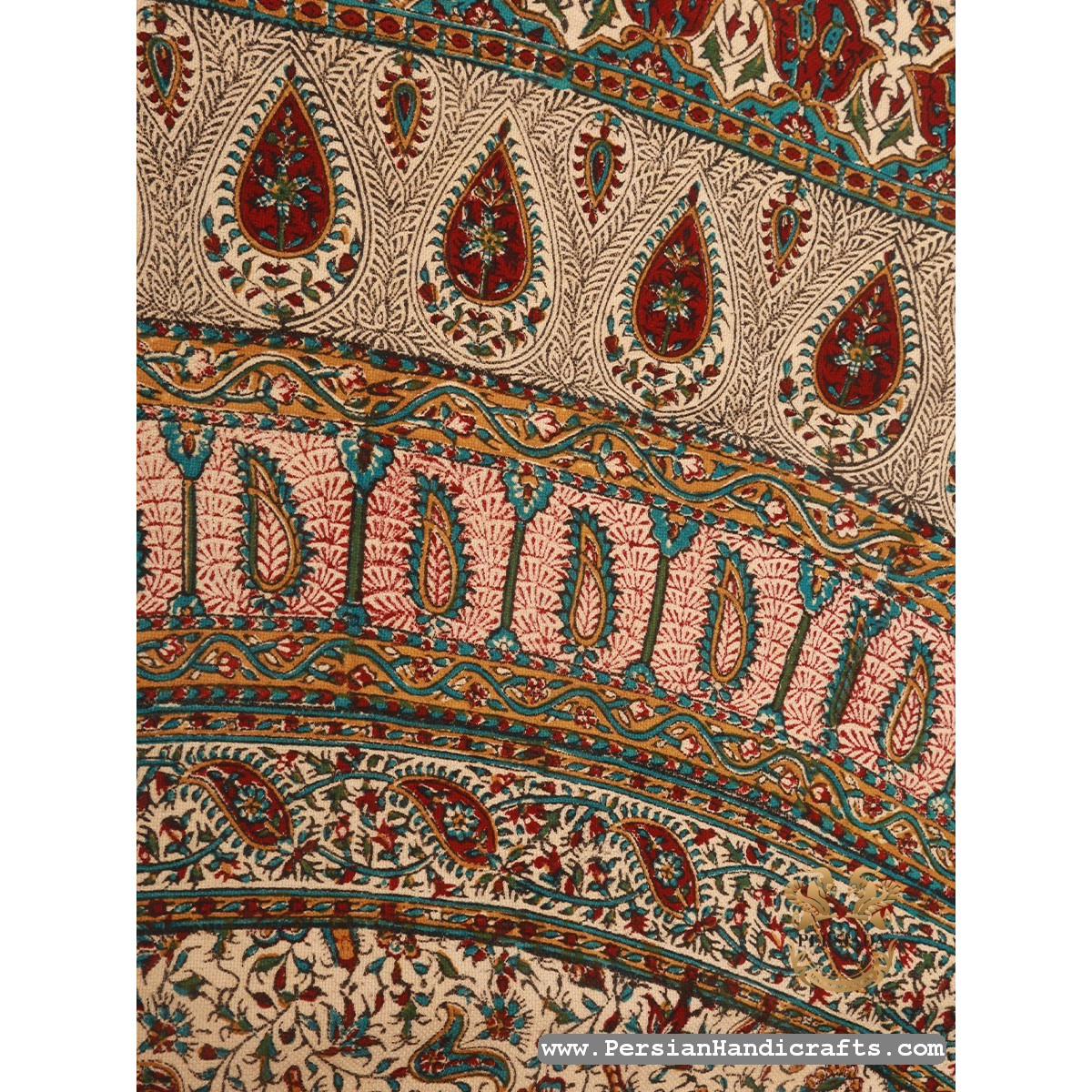 Round Tablecloth | Hand Printed Ghalamkar | HGH7106-Persian Handicrafts