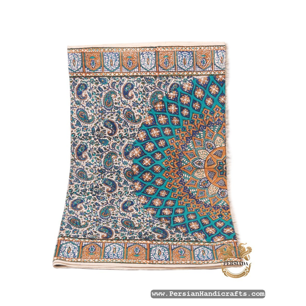 Rectangle Tablecloth | Hand Printed Ghalamkar | HGH7109-Persian Handicrafts