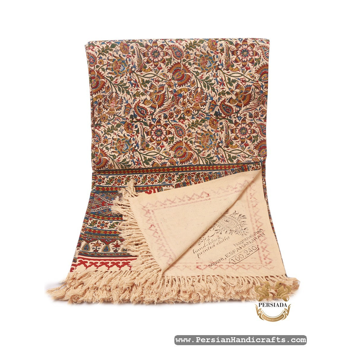 Bedspread Or Tablecloth | Hand Printed Ghalamkar | HGH7111-Persian Handicrafts