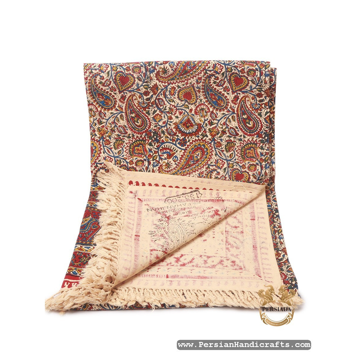 Bedspread Or Tablecloth | Hand Printed Ghalamkar | HGH7114-Persian Handicrafts