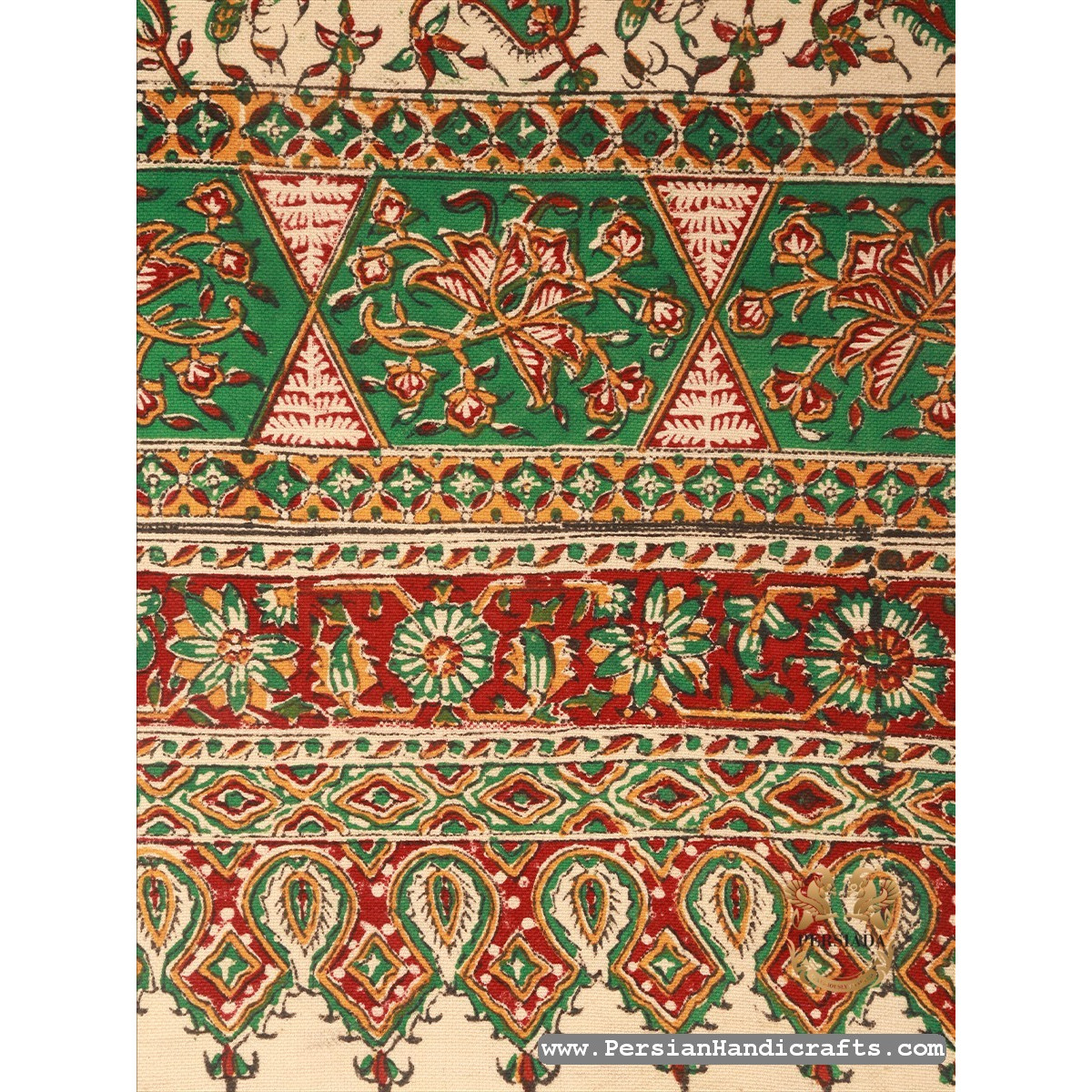 Bedspread Or Tablecloth | Hand Printed Ghalamkar | HGH7115-Persian Handicrafts