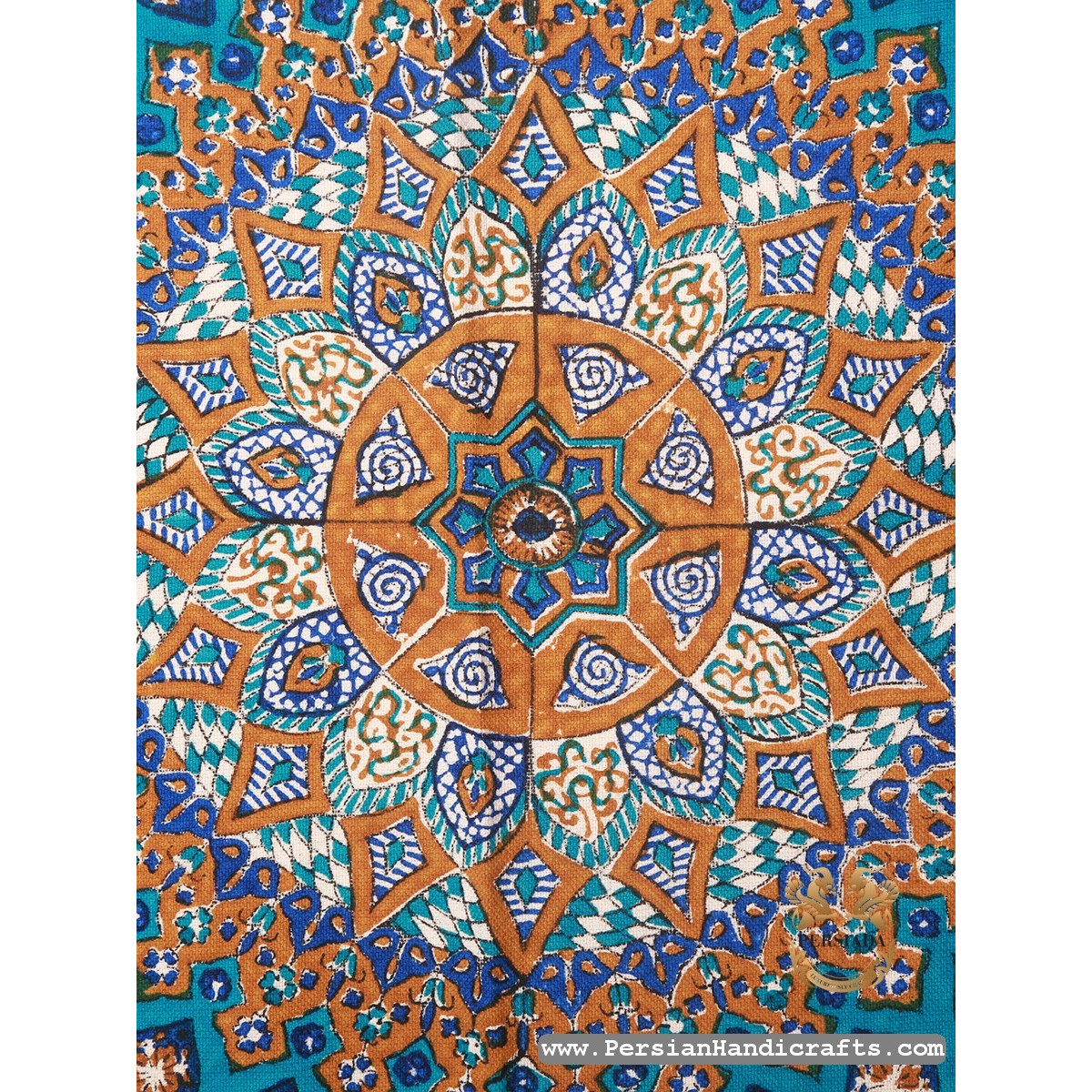 Square Tablecloth | Hand Printed Ghalamkar | HGH7116 | Persiada