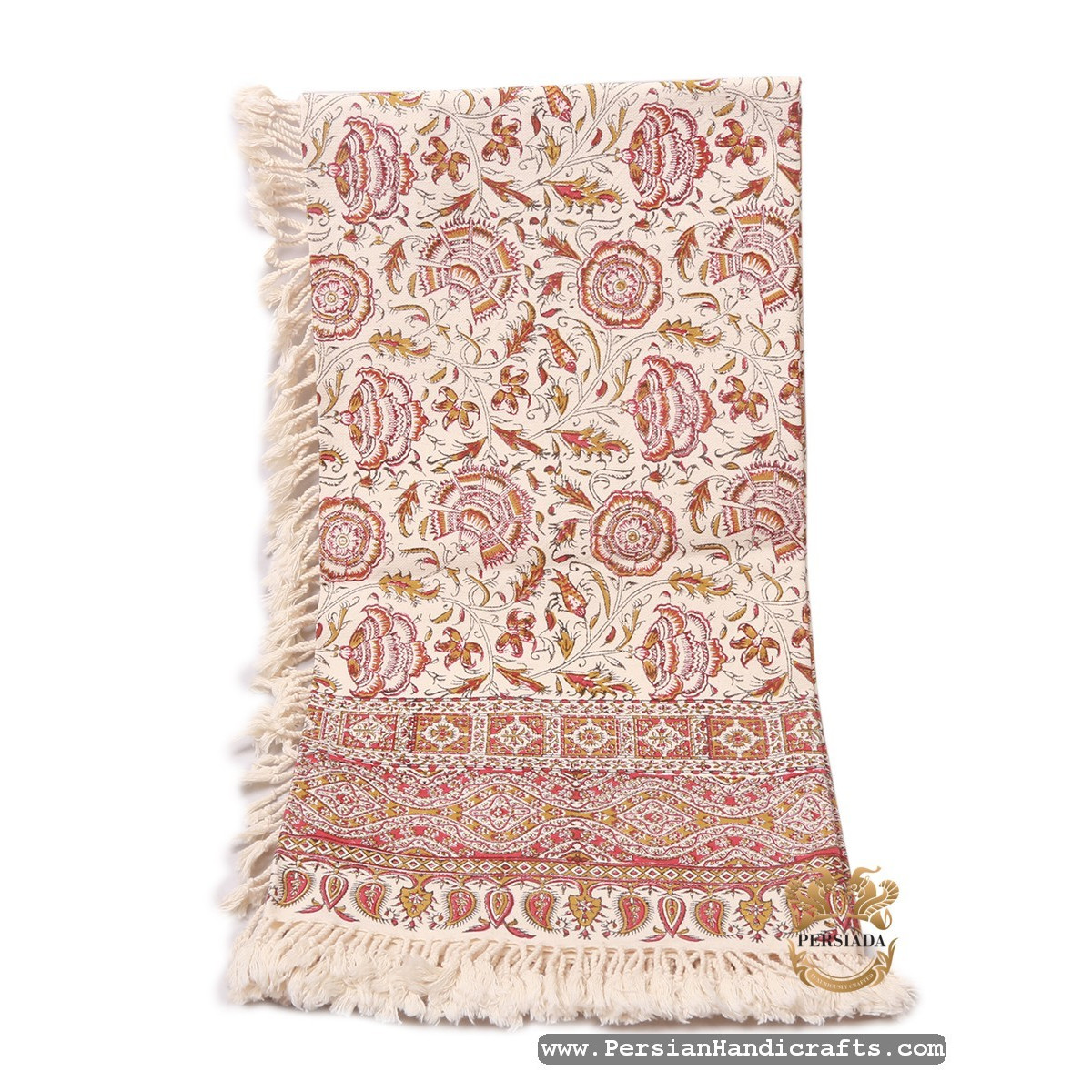 Square Tablecloth | Hand Printed Ghalamkar | HGH7117-Persian Handicrafts