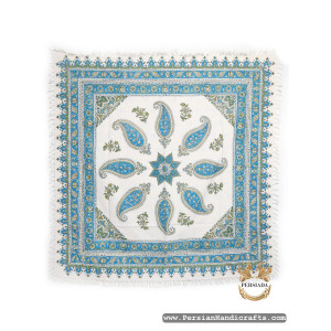 Square Tablecloth | Hand Printed Ghalamkar | HGH7120-Persian Handicrafts