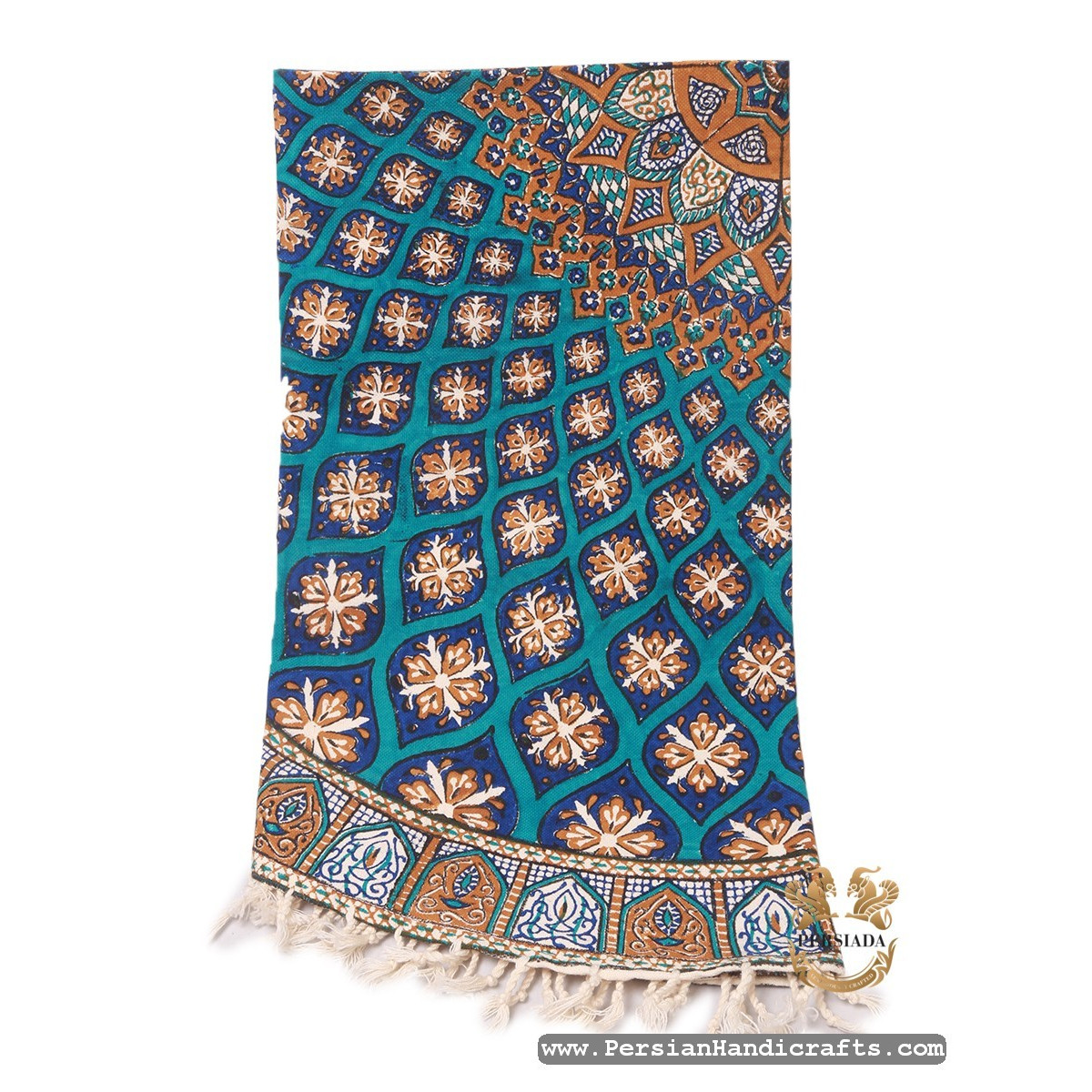 Round Tablecloth | Hand Printed Ghalamkar | HGH7122-Persian Handicrafts