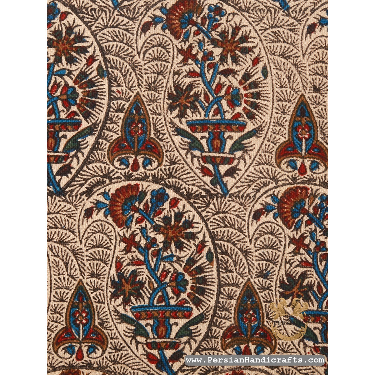 Square Tablecloth | Hand Printed Ghalamkar | HGH7126-Persian Handicrafts
