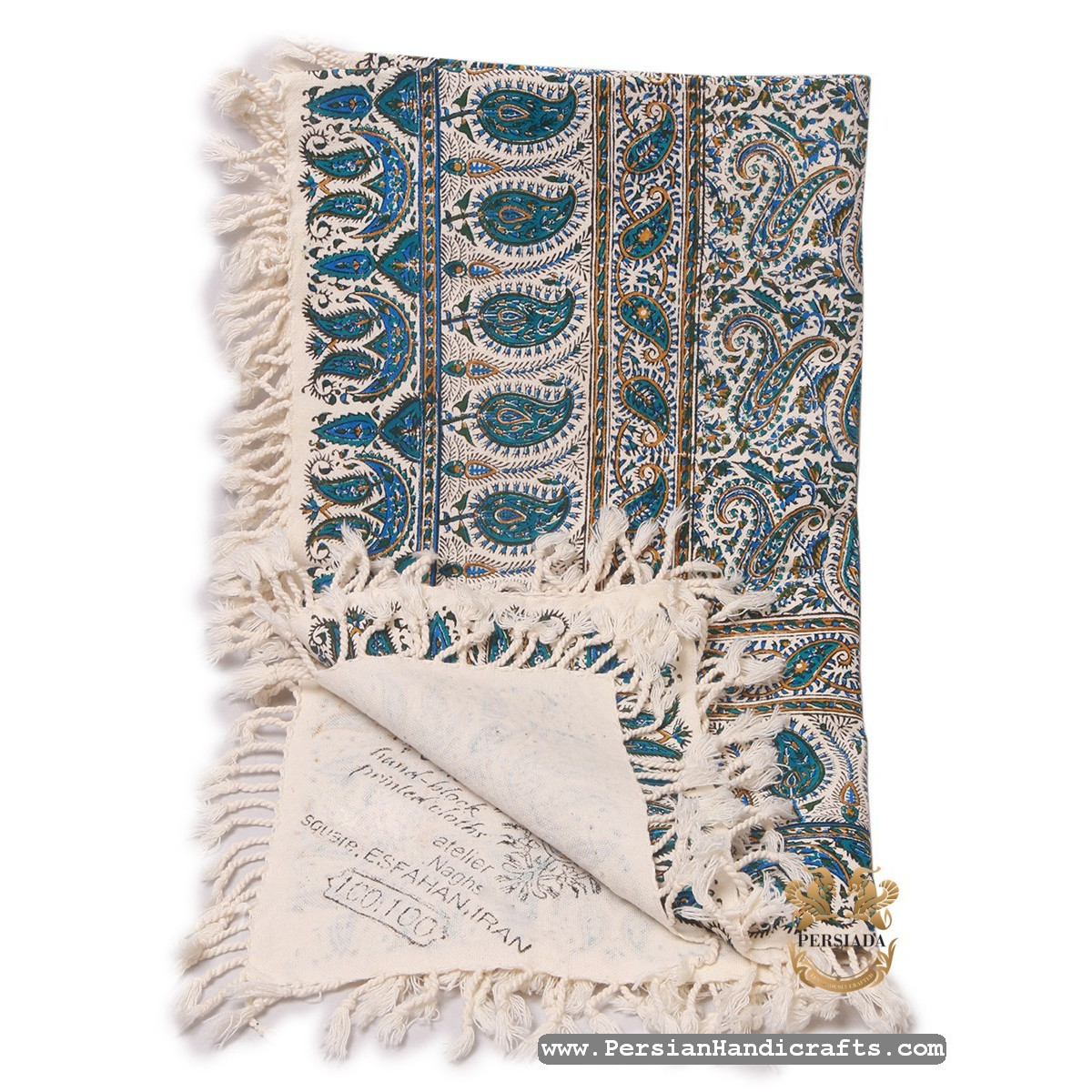 Square Tablecloth | Hand Printed Ghalamkar | HGH7127-Persian Handicrafts