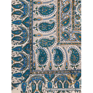 Square Tablecloth | Hand Printed Ghalamkar | HGH7127-Persian Handicrafts