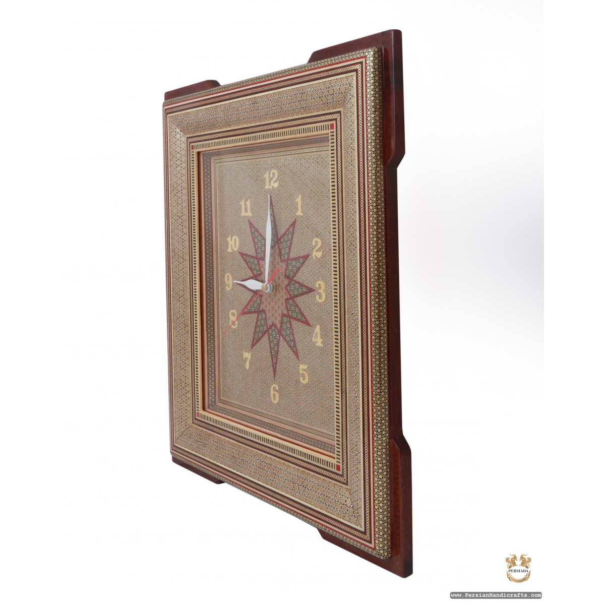 Wall Clock | Classy Khatam Marquetry | HKH7106-Persian Handicrafts