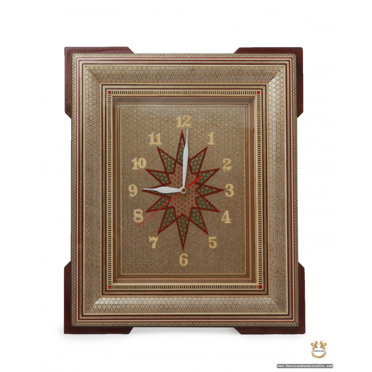 Wall Clock | Classy Khatam Marquetry | HKH7106-Persian Handicrafts