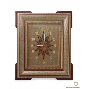 Wall Clock | Classy Khatam Marquetry | HKH7106-Persian Handicrafts