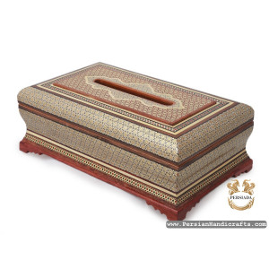 Tissue Box | Classy Khatam Marquetry | HKH7112-Persian Handicrafts