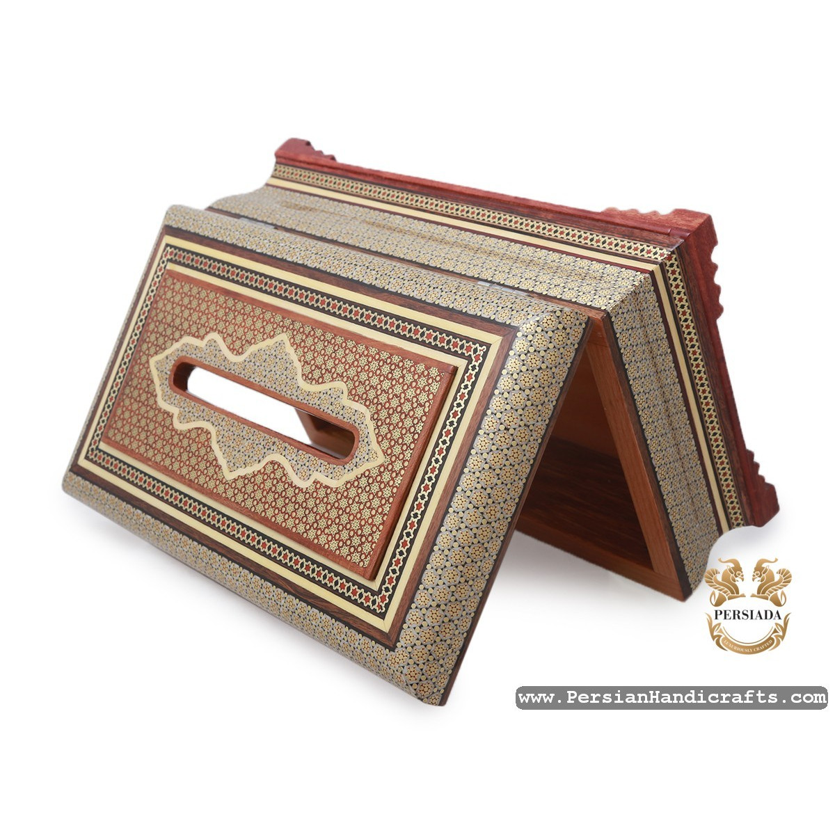 Tissue Box | Classy Khatam Marquetry | HKH7112-Persian Handicrafts