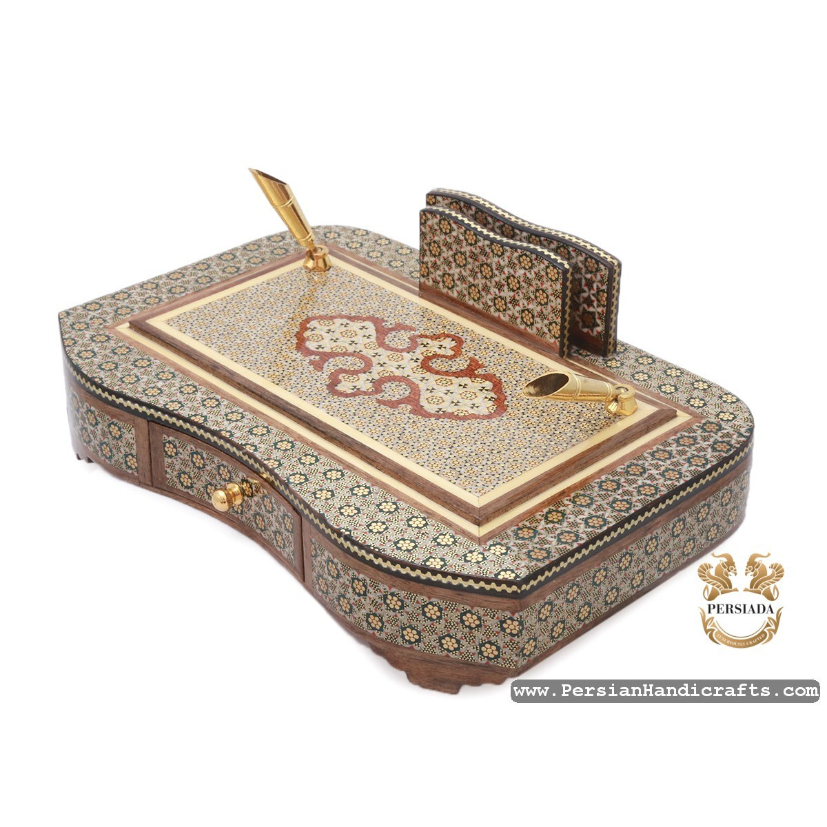 Pen Holder Letter Sorter | Classy Khatam Marquetry | HKH7115-Persian Handicrafts