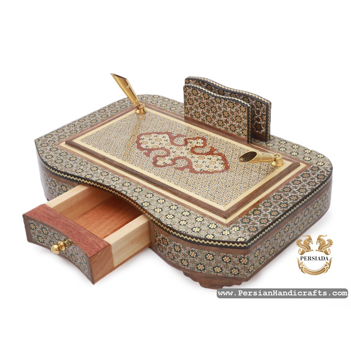 Pen Holder Letter Sorter | Classy Khatam Marquetry | HKH7115-Persian Handicrafts