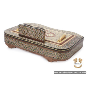 Pen Holder Letter Sorter | Classy Khatam Marquetry | HKH7115-Persian Handicrafts