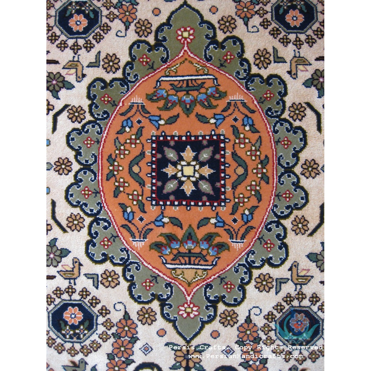 Premium Persian Geometric Design Isfahan Rug - RI4040-Persian Handicrafts
