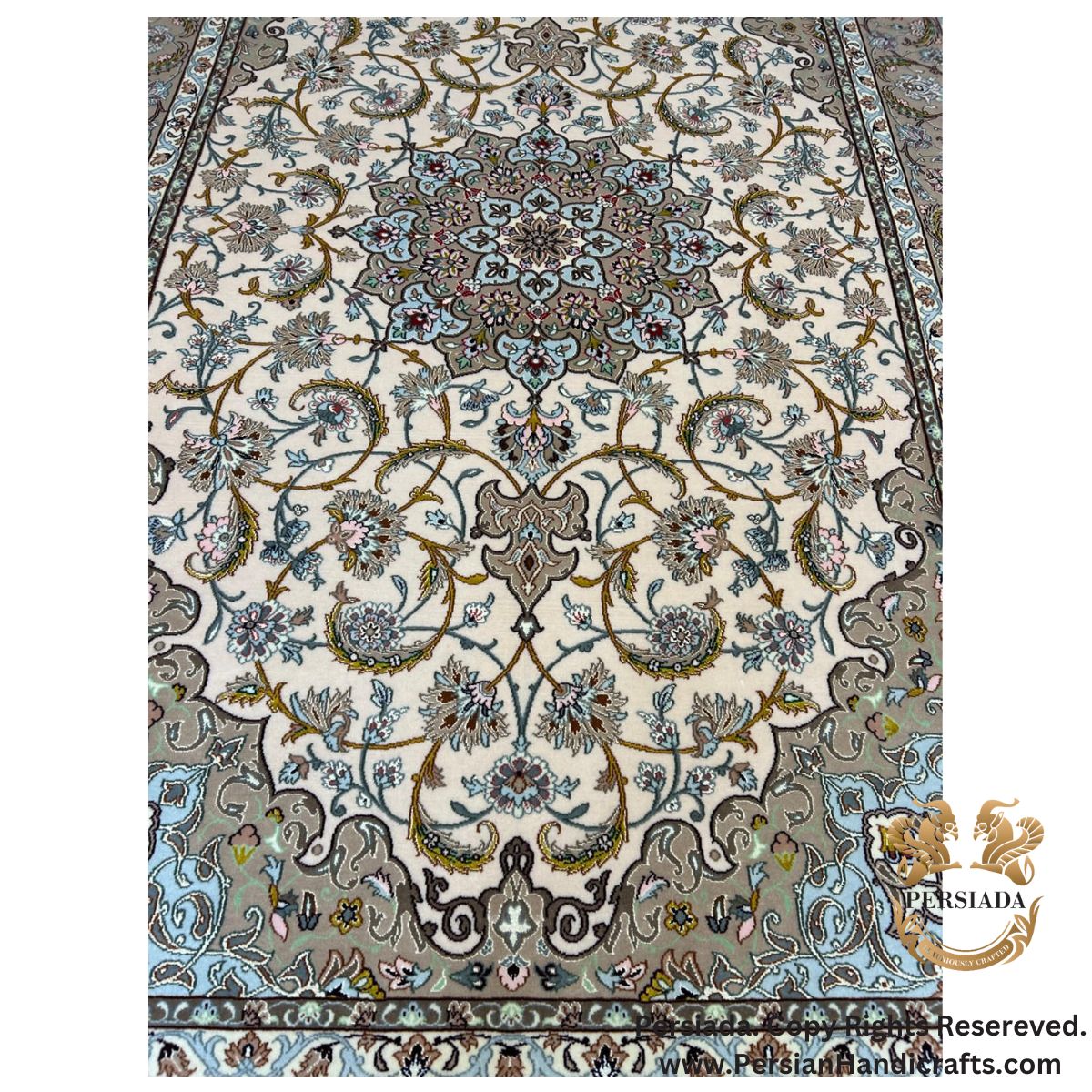 Handmade Silk | Isfahan Persian Rug | RI8007-Persiada Persian Handicrafts Handmade Silk | Isfahan Persian Rug | RI8007-Persiada Persian Handicrafts
