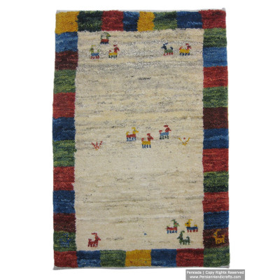 Gabbeh Wool Rug from Persian Ghashghai Nomads - RG5020