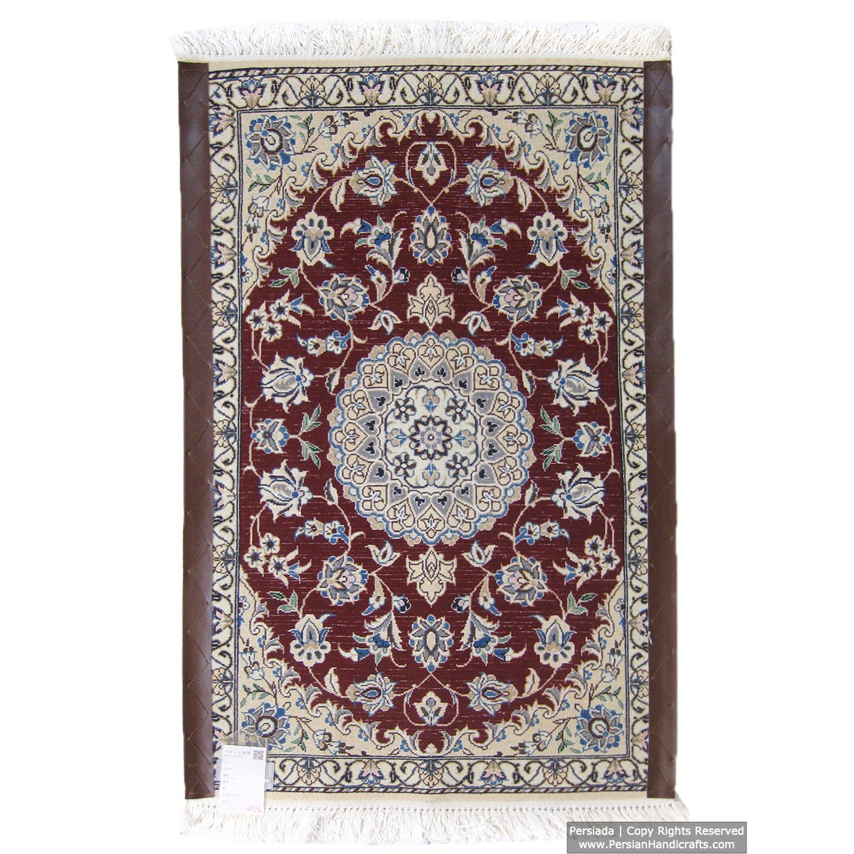 Medallion Design Wool & Cotton Naein Persian Rug  -  RN5000-Persian Handicrafts
