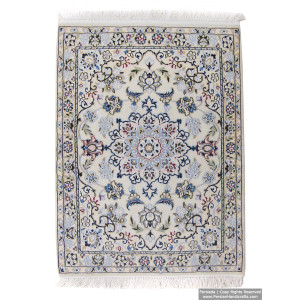 Medallion Design Wool & Cotton Naein Persian Rug  -  RN5001-Persian Handicrafts