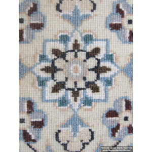 Medallion Design Wool & Cotton Naein Persian Rug  -  RN5003-Persian Handicrafts