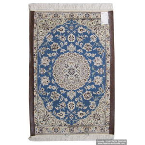 Medallion Design Wool & Cotton Naein Persian Rug  -  RN5006-Persian Handicrafts