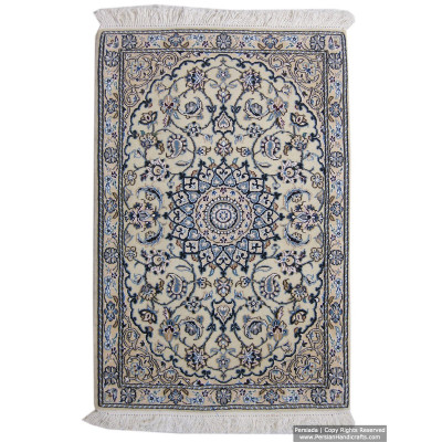 Medallion Design Wool & Cotton Naein Persian Rug  -  RN5007