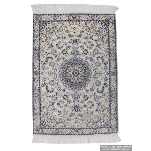 Medallion Design Wool & Cotton Naein Persian Rug  -  RN5010-Persian Handicrafts