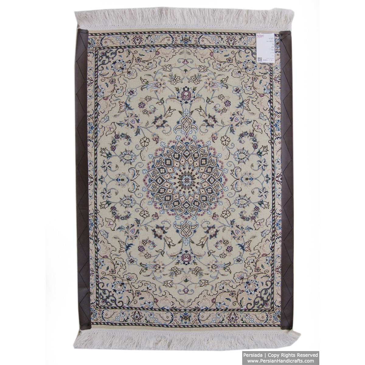 Medallion Design Wool & Cotton Naein Persian Rug  -  RN5010-Persian Handicrafts